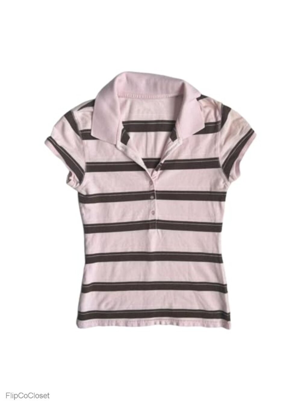 Y2K Grunge Polo Shirt Short Sleeve Collared Top Polyester Tee Women Teen